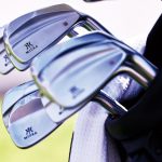 Miura irons in golf bag