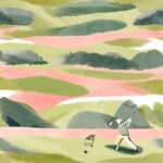 AI watercolor golf painting