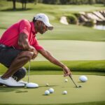 Golfer on putting green