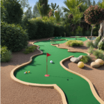 Mini golf putting green short game area