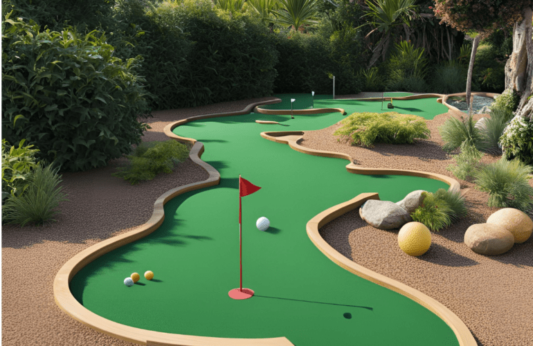 Mini golf putting green short game area