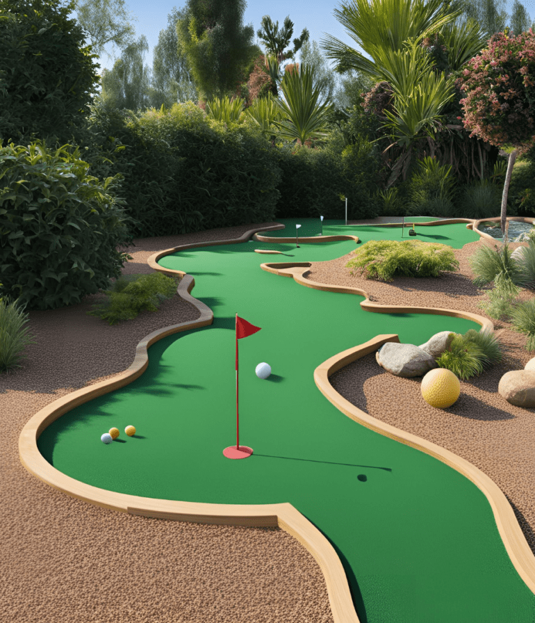 Mini golf putting green short game area