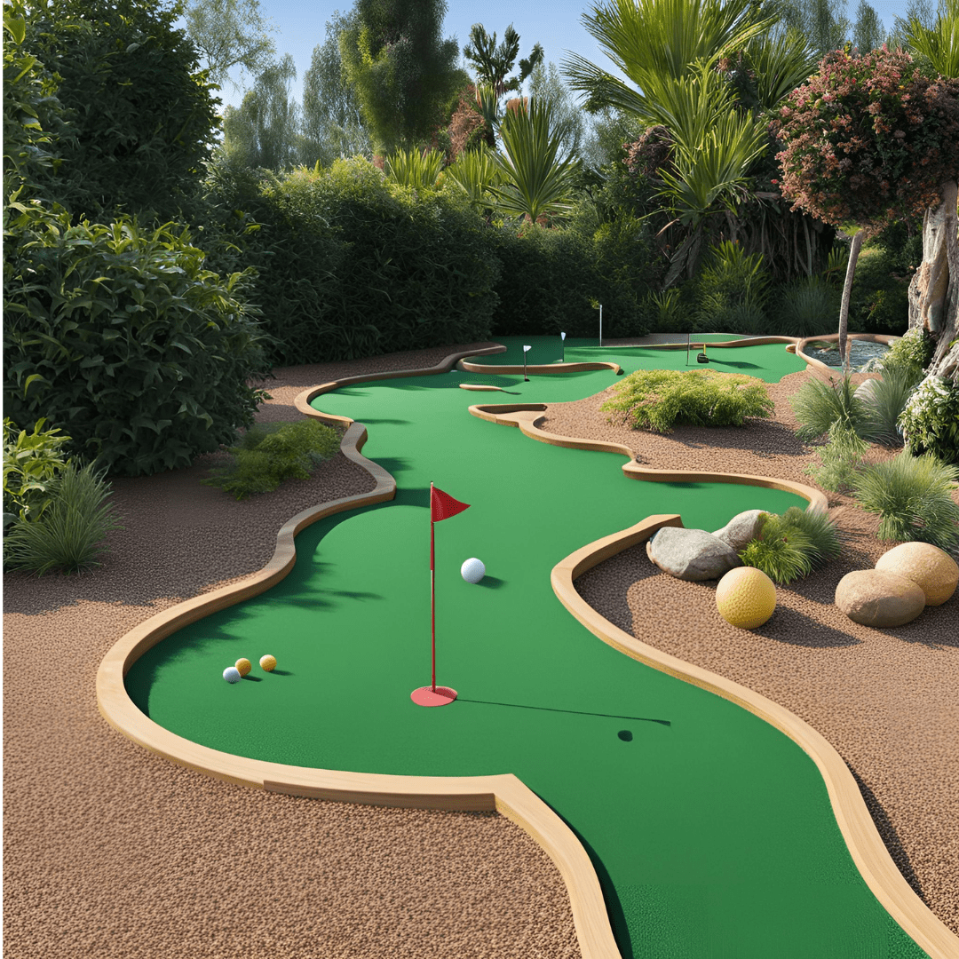 Mini golf putting green short game area