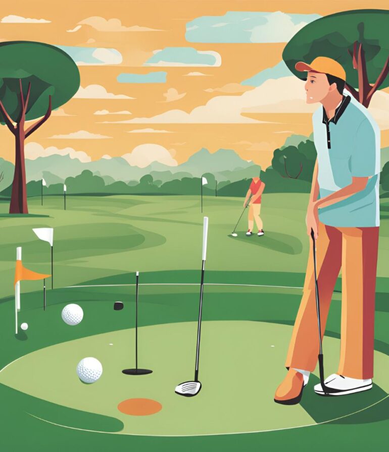 Ai golfer artwork putting green